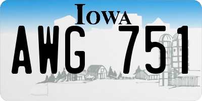 IA license plate AWG751