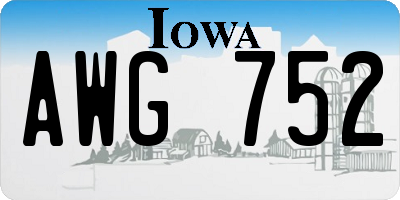 IA license plate AWG752