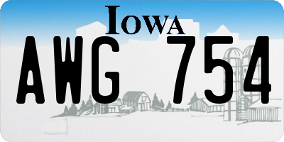 IA license plate AWG754