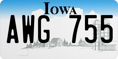 IA license plate AWG755
