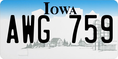 IA license plate AWG759