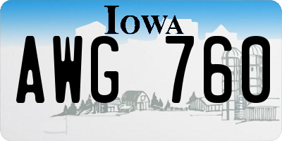 IA license plate AWG760