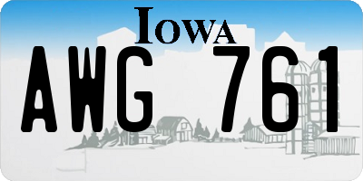 IA license plate AWG761