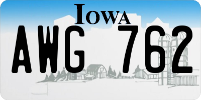 IA license plate AWG762