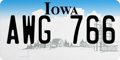 IA license plate AWG766