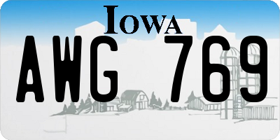 IA license plate AWG769