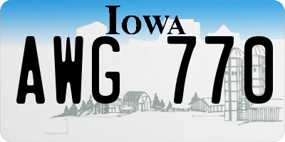 IA license plate AWG770