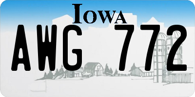 IA license plate AWG772