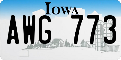 IA license plate AWG773