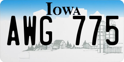 IA license plate AWG775