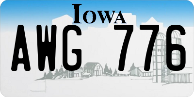 IA license plate AWG776