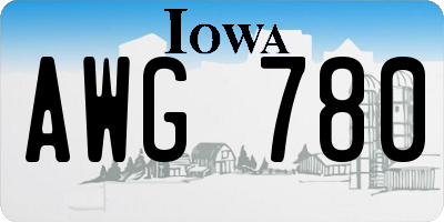 IA license plate AWG780