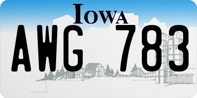 IA license plate AWG783