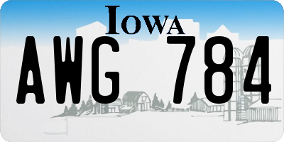 IA license plate AWG784
