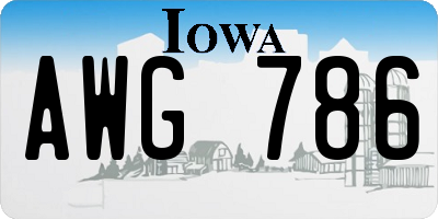 IA license plate AWG786