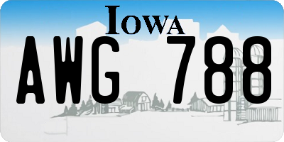 IA license plate AWG788