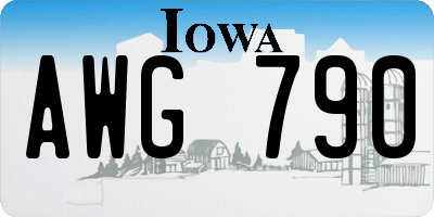 IA license plate AWG790