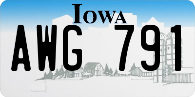 IA license plate AWG791