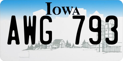IA license plate AWG793