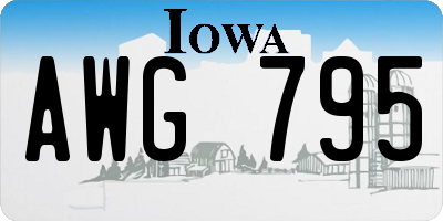 IA license plate AWG795