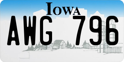 IA license plate AWG796