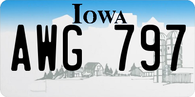 IA license plate AWG797
