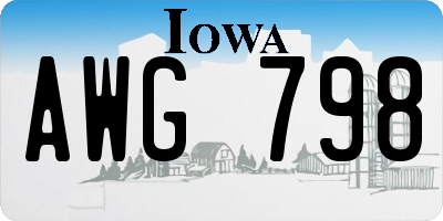 IA license plate AWG798