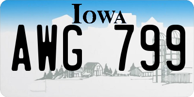 IA license plate AWG799