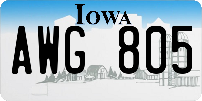IA license plate AWG805