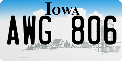 IA license plate AWG806