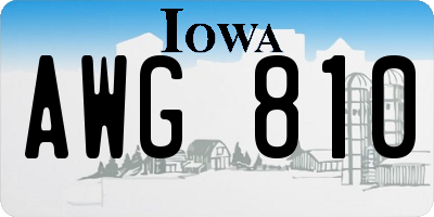 IA license plate AWG810