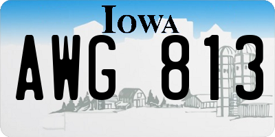 IA license plate AWG813