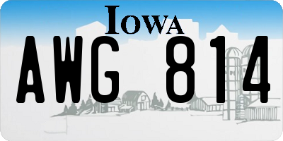 IA license plate AWG814