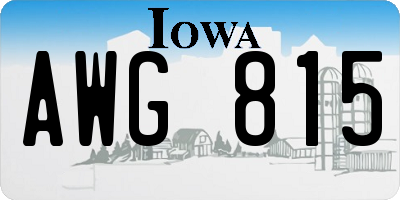 IA license plate AWG815
