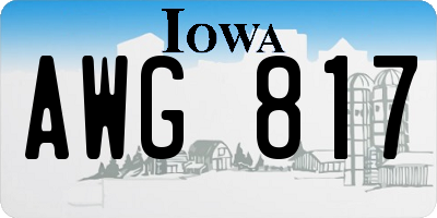 IA license plate AWG817