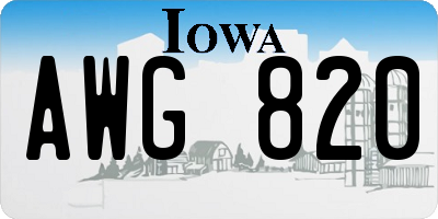 IA license plate AWG820