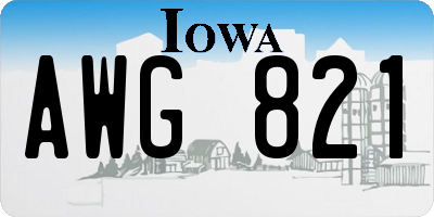 IA license plate AWG821