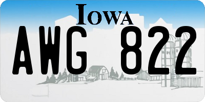 IA license plate AWG822