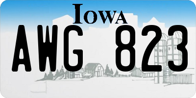 IA license plate AWG823