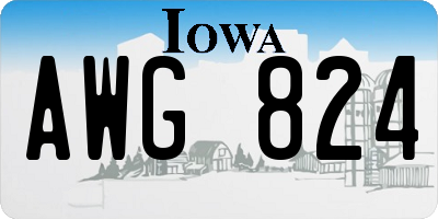 IA license plate AWG824