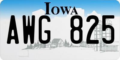 IA license plate AWG825