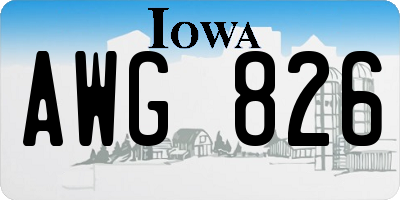 IA license plate AWG826