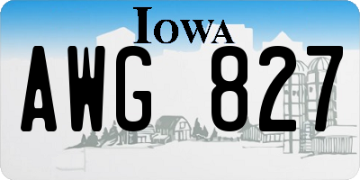 IA license plate AWG827
