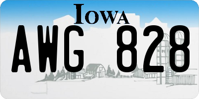 IA license plate AWG828