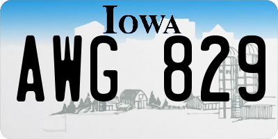 IA license plate AWG829