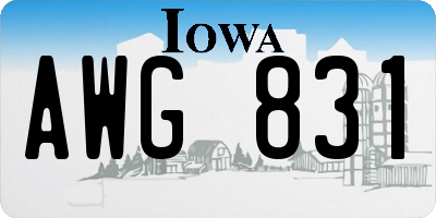 IA license plate AWG831