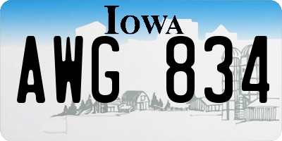 IA license plate AWG834