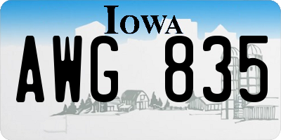 IA license plate AWG835