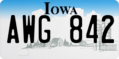 IA license plate AWG842