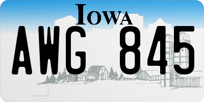 IA license plate AWG845